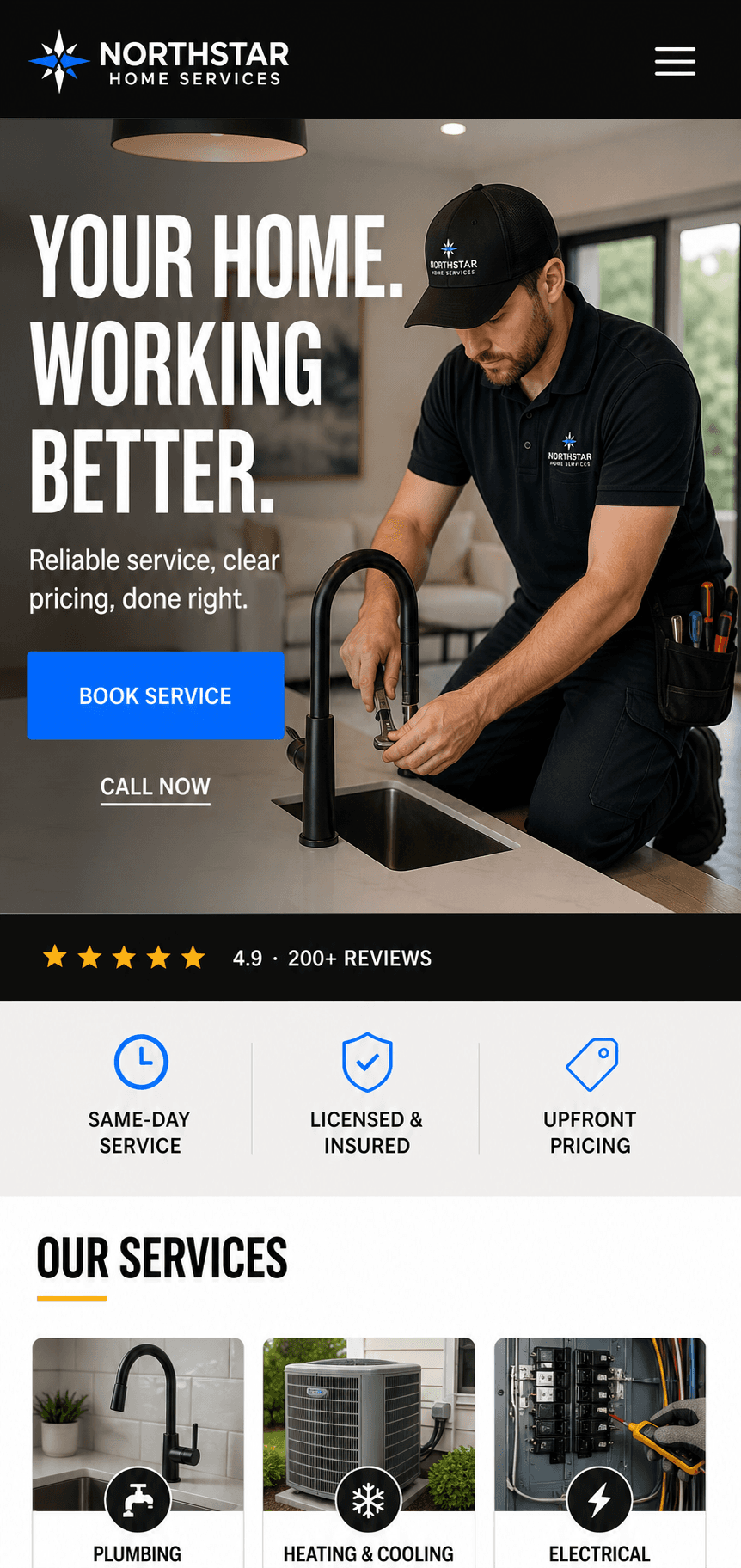 Conversion-focused mobile website for a local home-services business